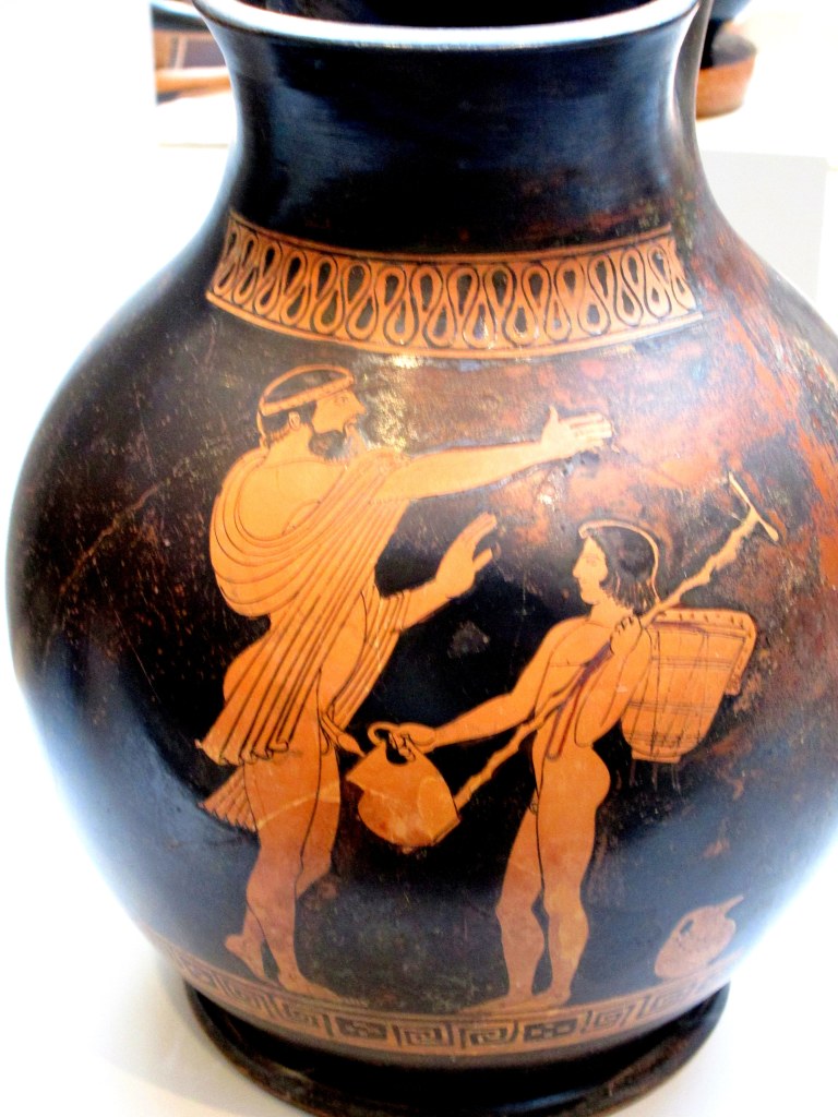 Greek Reveler Draining His Lizard